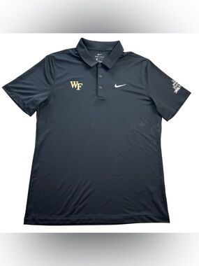 Nike Wake Forest Football TEAM ISSUED Men’s Polo Shirt 2019 Pinstripe Bowl sz L